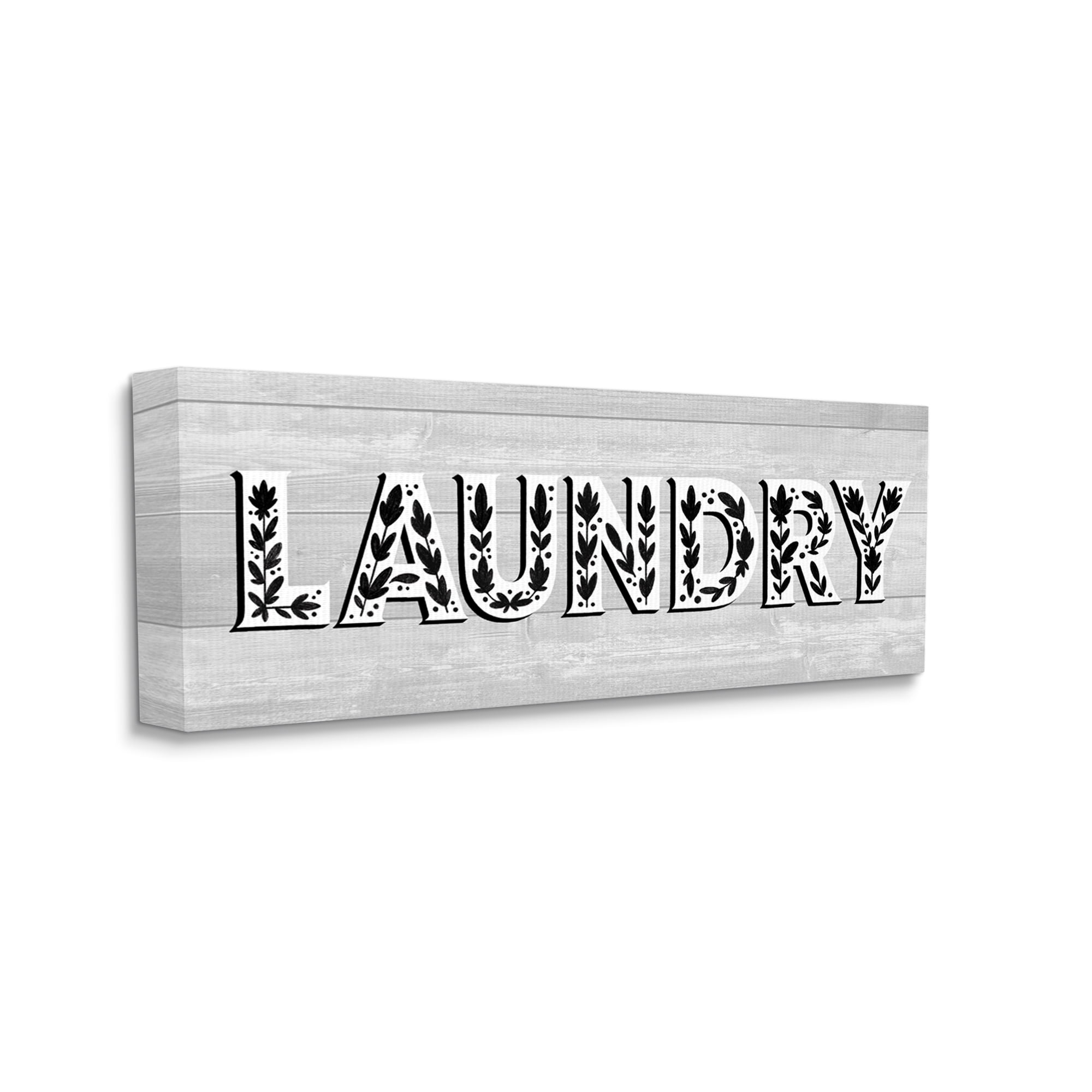 Stupell Industries Laundry Typography Sign Floral Patterns Minimal, 13 x 30, Designed by Jo Taylor