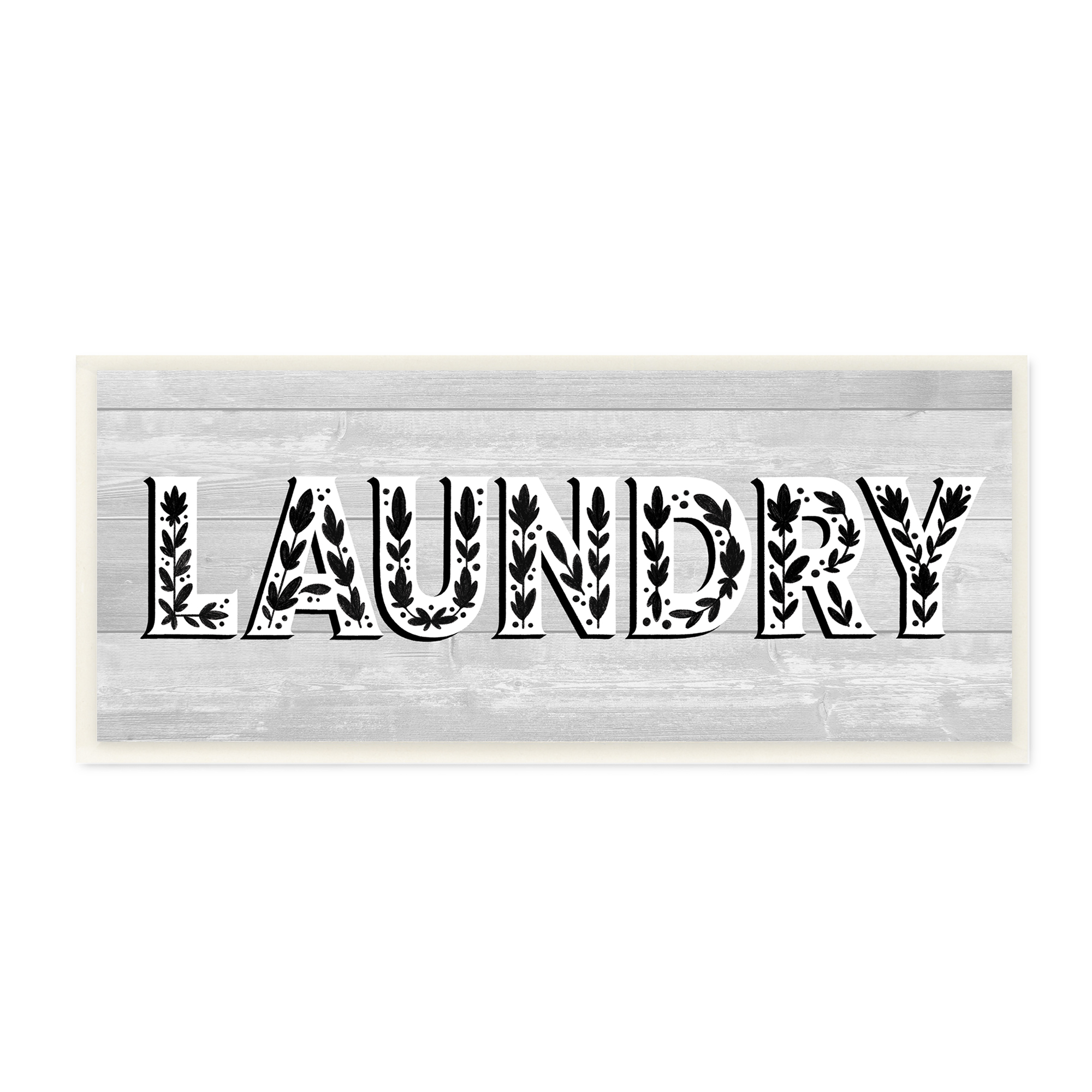 Stupell Industries Laundry Typography Sign Floral Patterns Minimal, 7 x 17, Designed by Jo Taylor