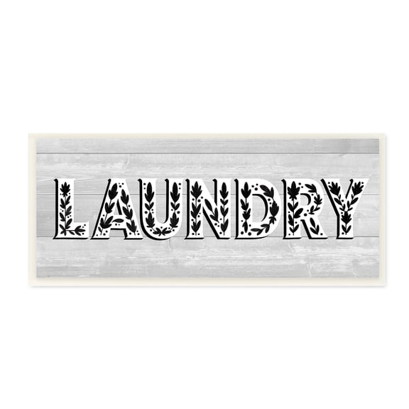 Stupell Industries Laundry Typography Sign Floral Patterns Minimal, 7 x 17, Designed by Jo Taylor