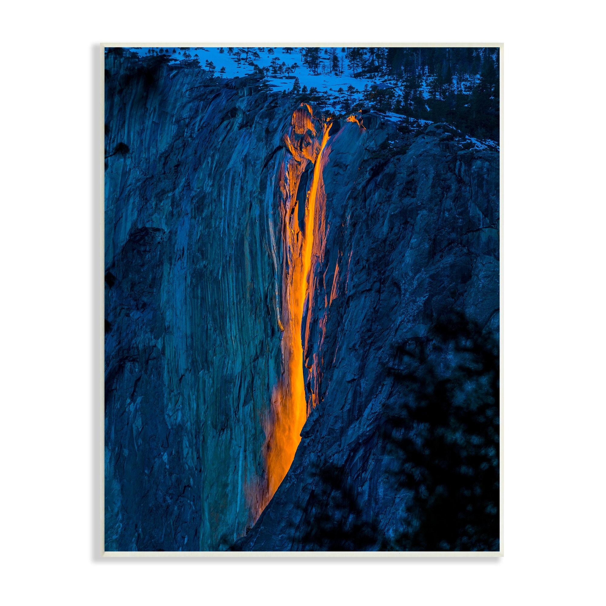 Stupell Industries Lava Flowing Snowy Mountain Side Rock Cliffs Photograph Unframed Art Print Wall Art, Design by Steve Smith