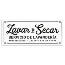 Stupell Industries Lavar y Secar Lavandería Abierto Bath & Laundry Painting Unframed Art Print Wall Art, 17 x 7