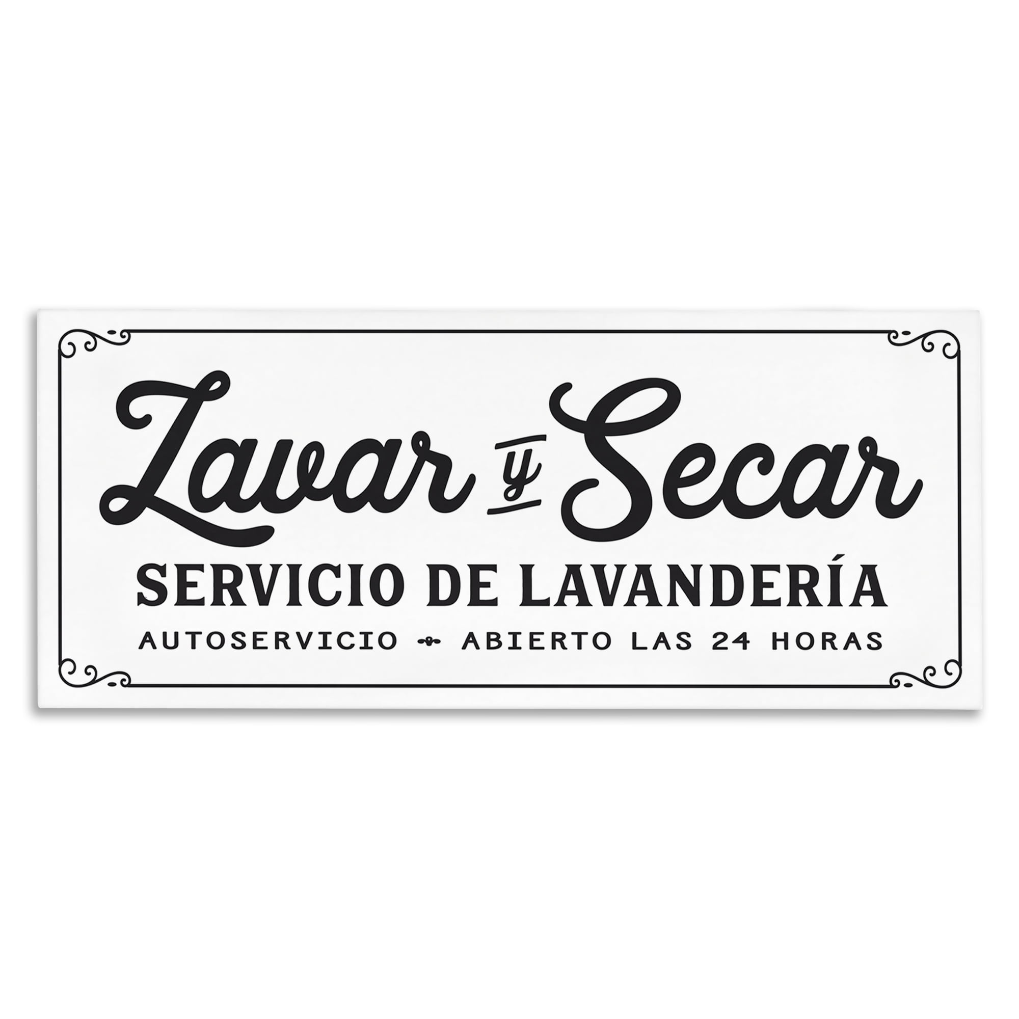 Stupell Industries Lavar y Secar Lavandería Abierto Bath & Laundry Painting Wrapped Canvas Art Print Wall Art, 48 x 20
