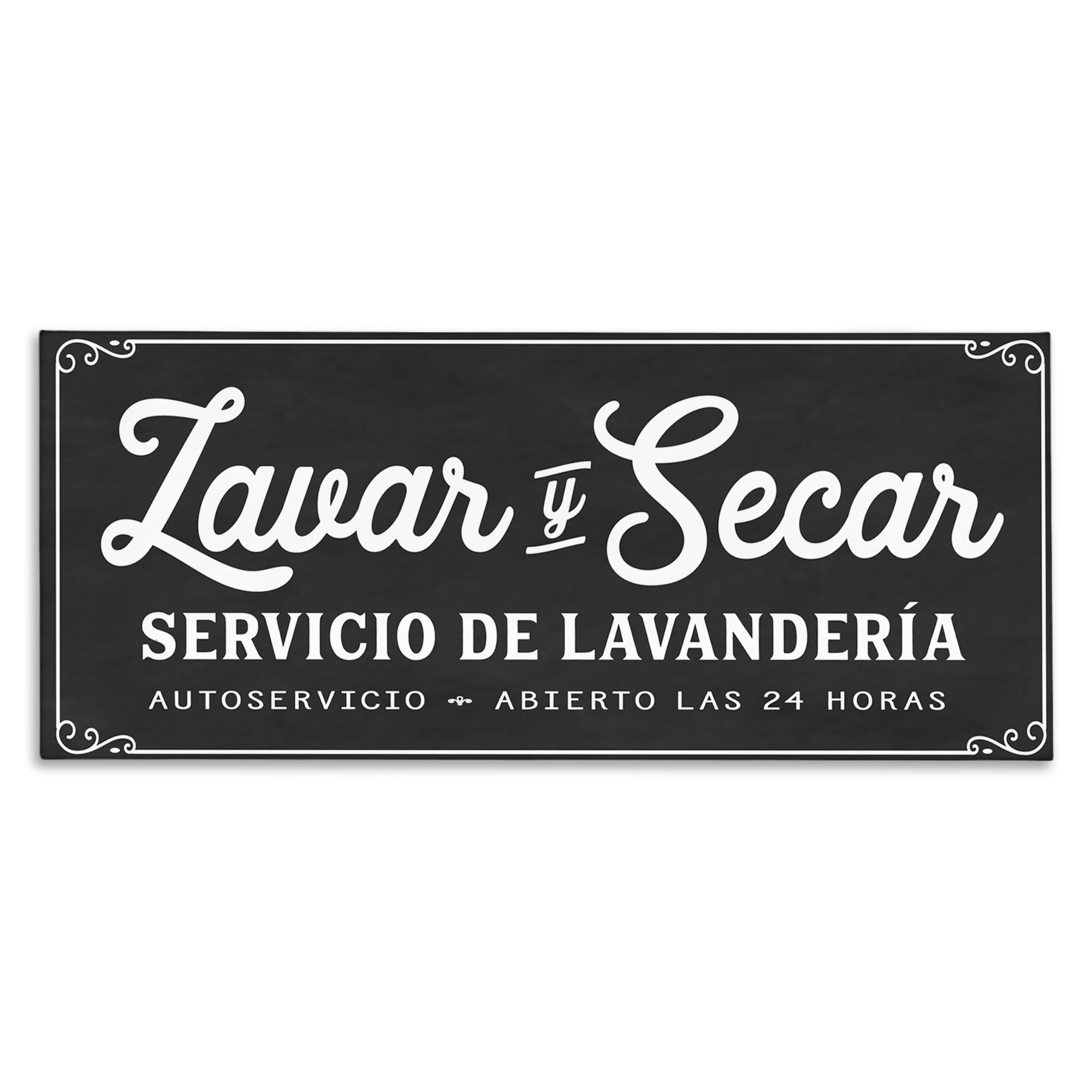 Stupell Industries Lavar y Secar Lavandería Bath & Laundry Painting Wrapped Canvas Art Print Wall Art, 30 x 13