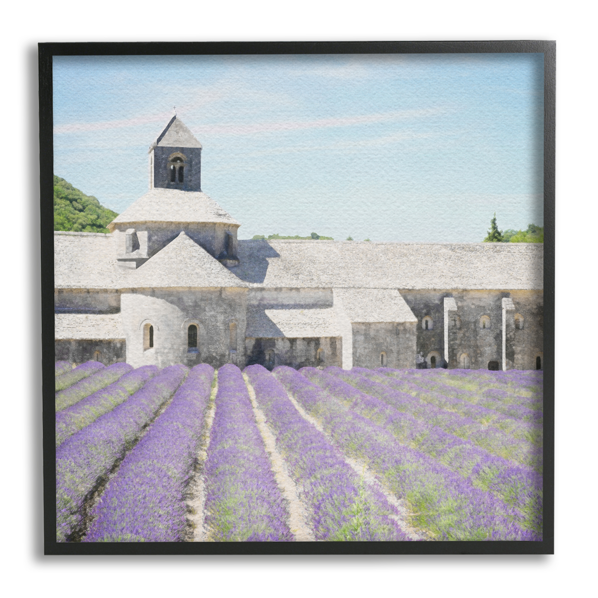 Stupell Industries Lavender Agriculture Field Nature Painting Black Framed Art Print Wall Art, 17 x 17
