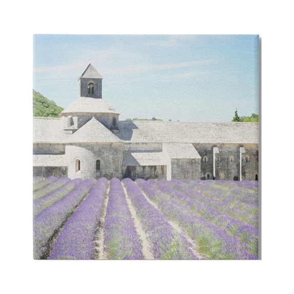 Stupell Industries Lavender Agriculture Field Nature Painting Gallery Wrapped Canvas Print Wall Art, 17 x 17