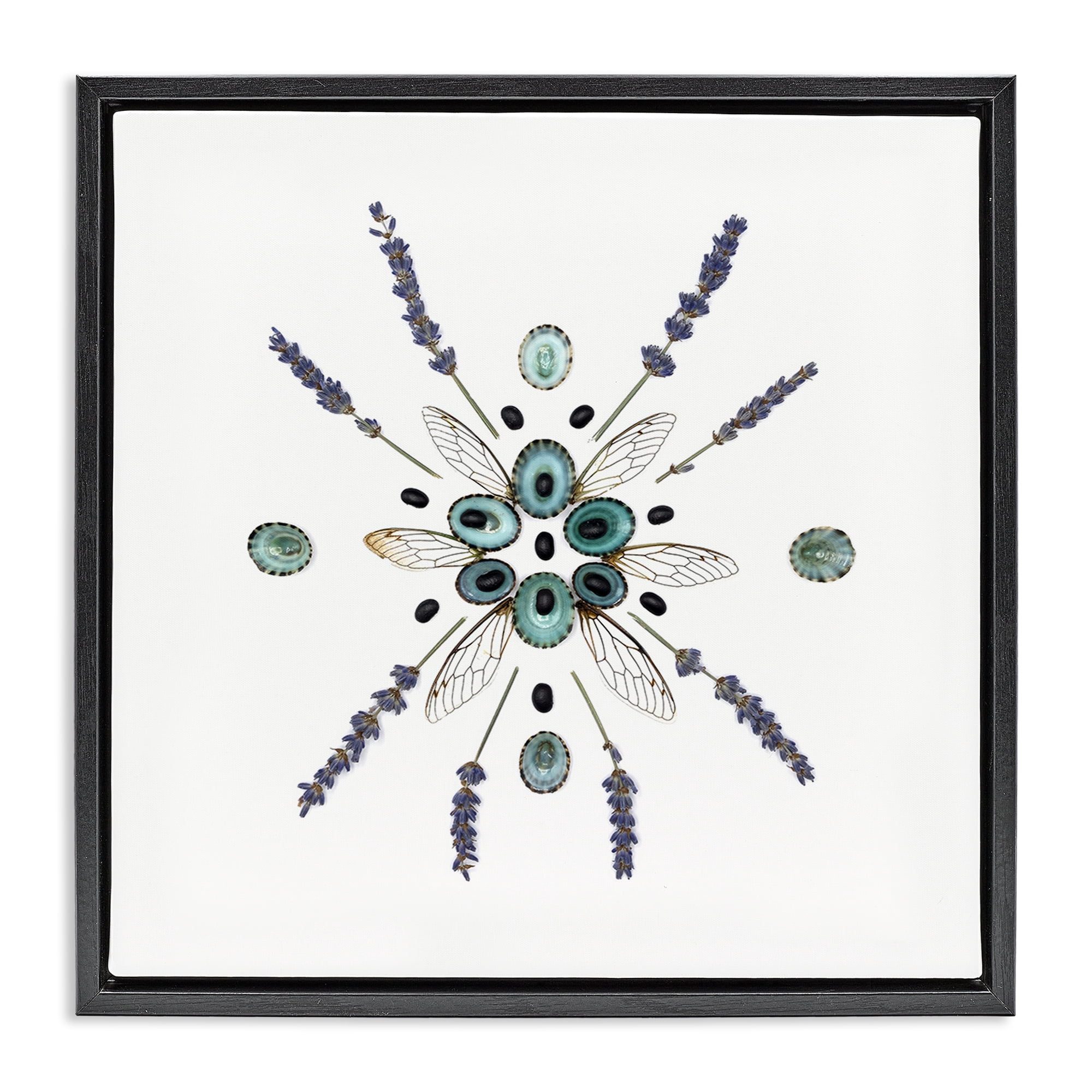 Stupell Industries Lavender & Delicate Wings Black Framed Floater Canvas Wall Art, design by Beth Adoette