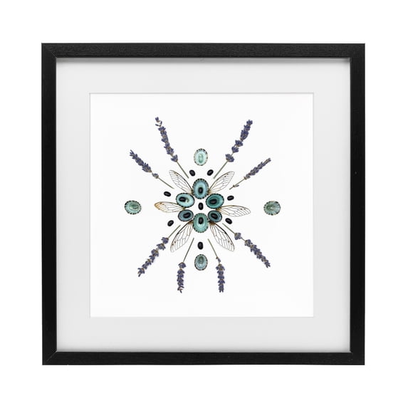 Stupell Industries Eclectic Lavender & Delicate Wings Black Framed Print Under Glass, 13 x 13, by Beth Adoette