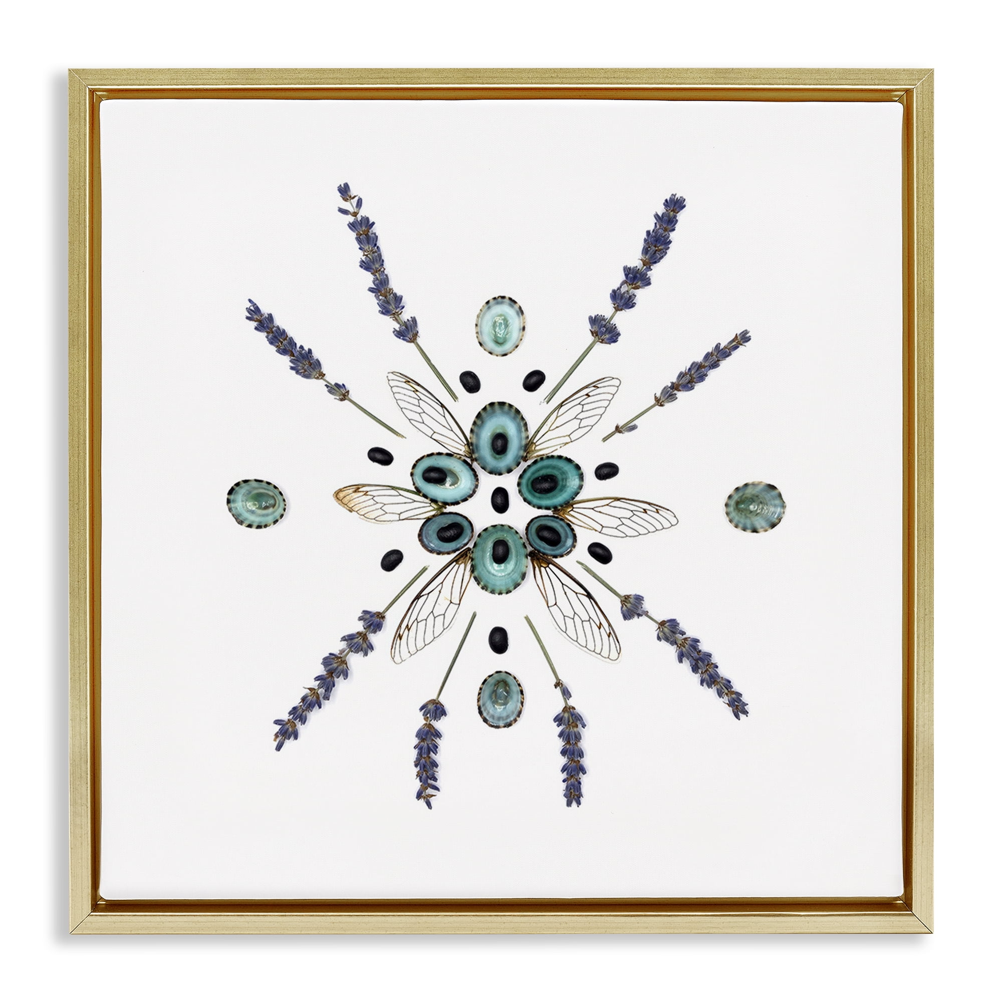 Stupell Industries Lavender & Delicate Wings Gold Framed Floater Canvas Wall Art, design by Beth Adoette