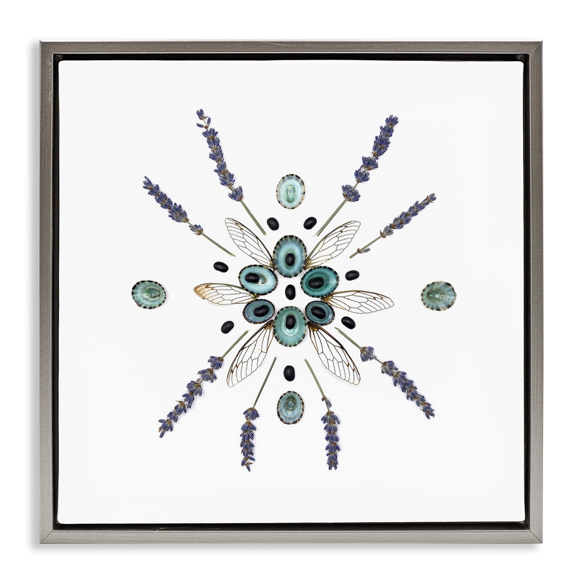 Stupell Industries Lavender & Delicate Wings Gray Framed Floater Canvas Wall Art, design by Beth Adoette