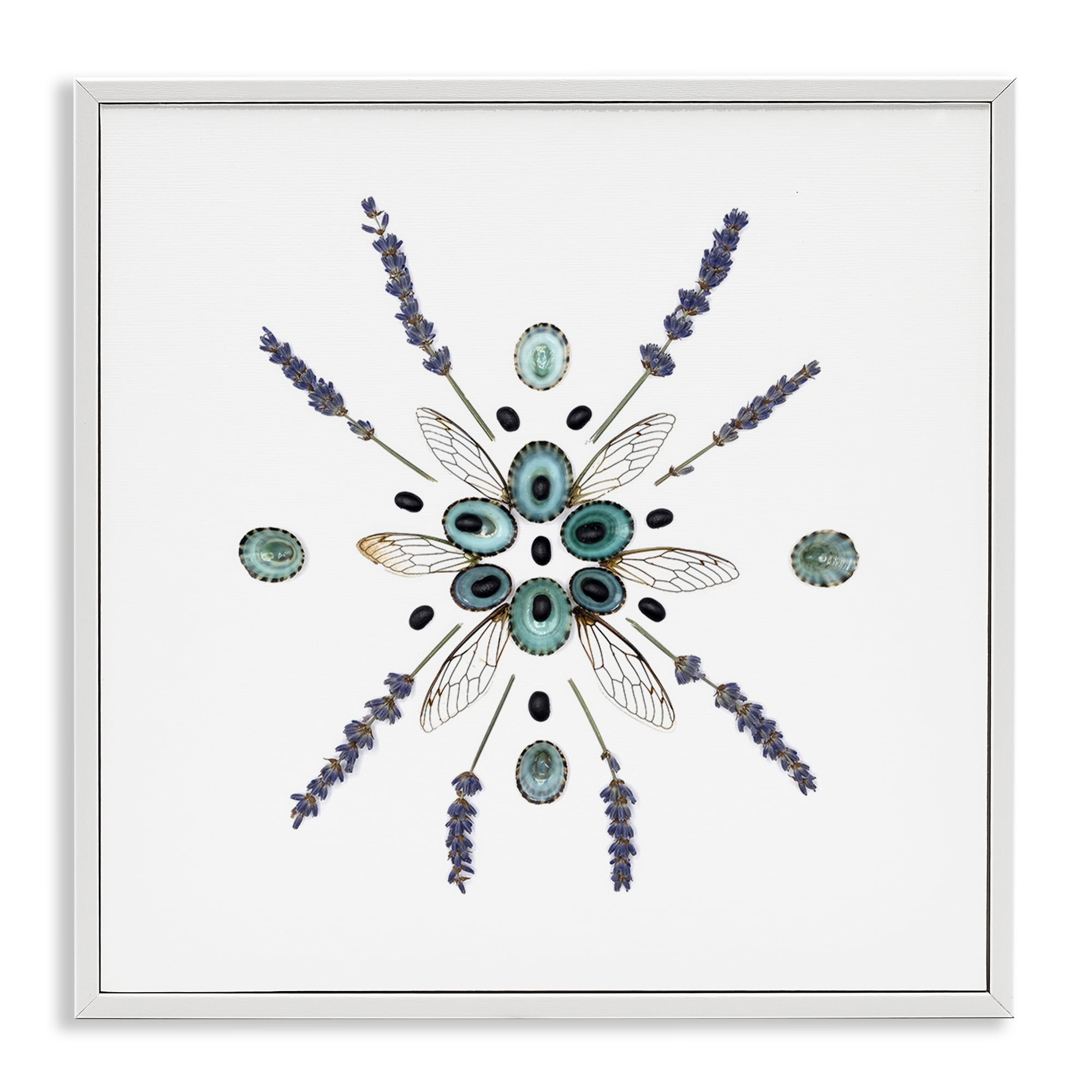 Stupell Industries Lavender & Delicate Wings White Framed Giclee Art, design by Beth Adoette