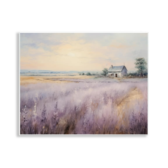 Stupell Industries Lavender Farm Fields Landscape & Nature Painting Unframed Art Print Wall Art, 14 x 11