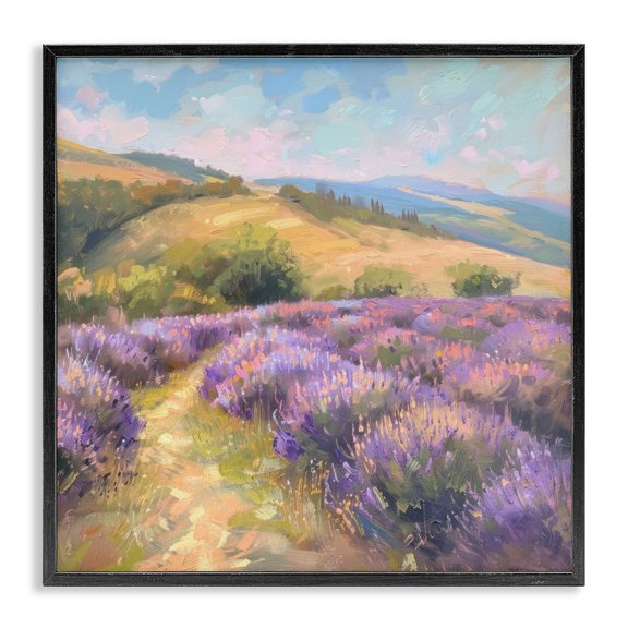 Stupell Industries Lavender Field Hills Black Framed Giclee Art design by LSR Creative Studio, 24 x 24