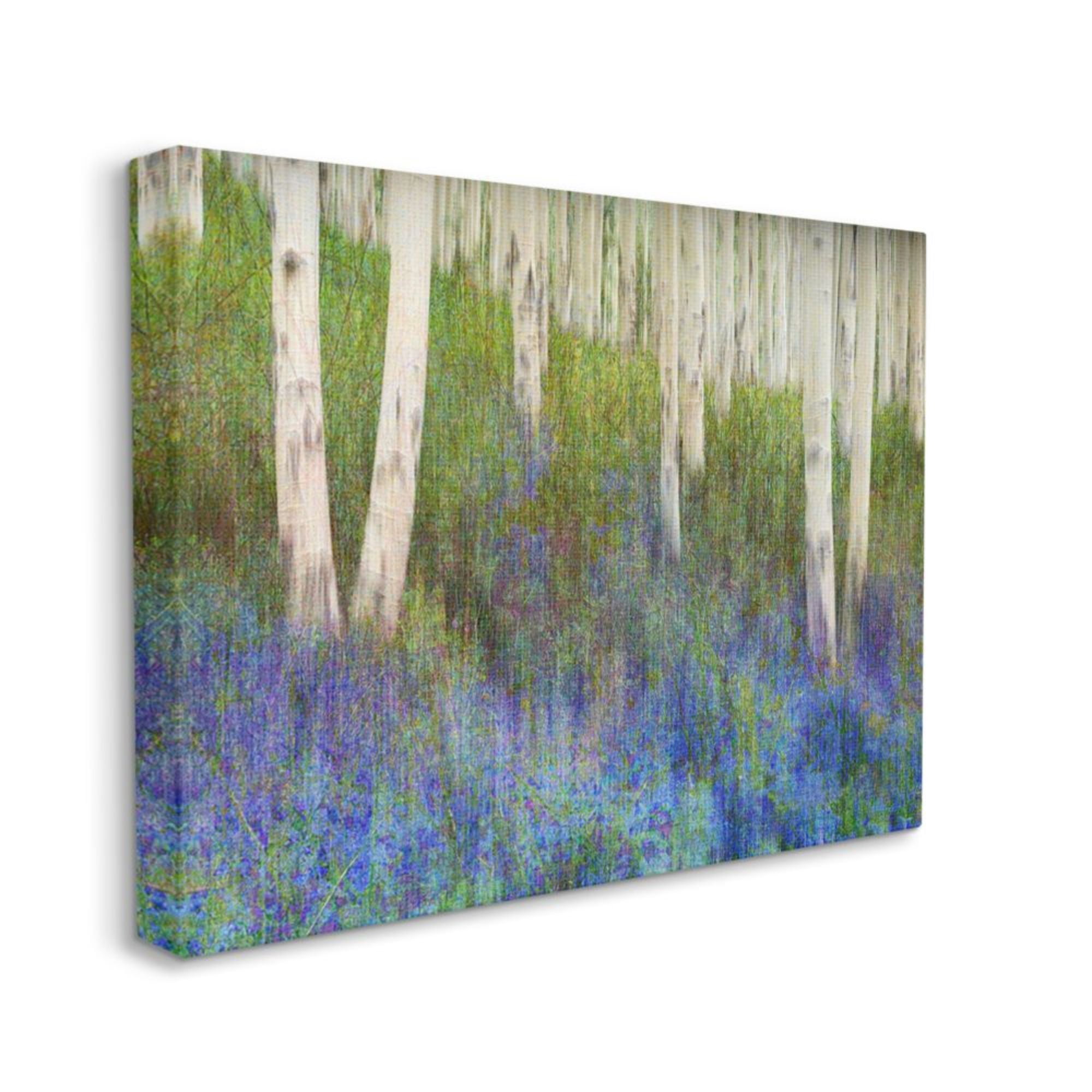Stupell Industries Lavender Field with Birch Trees Green Purple Painting Design by Chris Vest, 36" x 48"