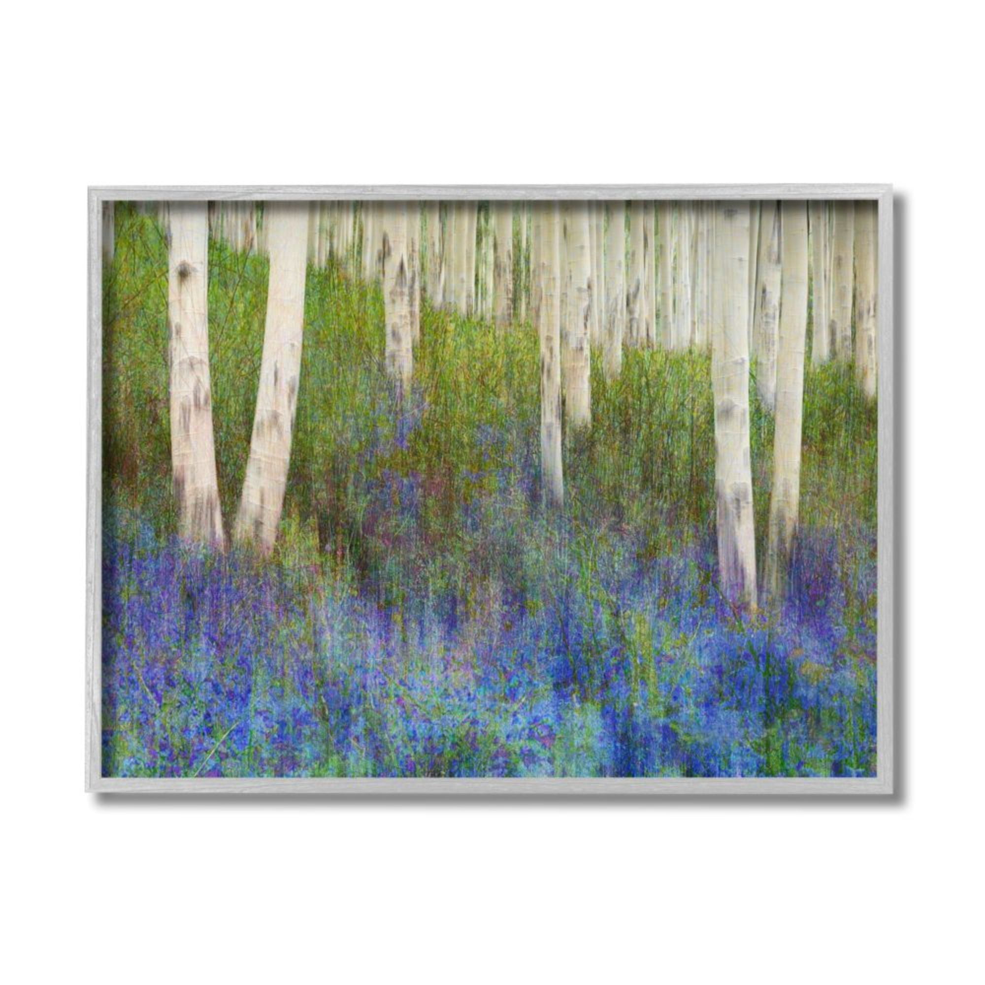 Stupell Industries Lavender Field with Birch Trees Green Purple Painting Design by Chris Vest