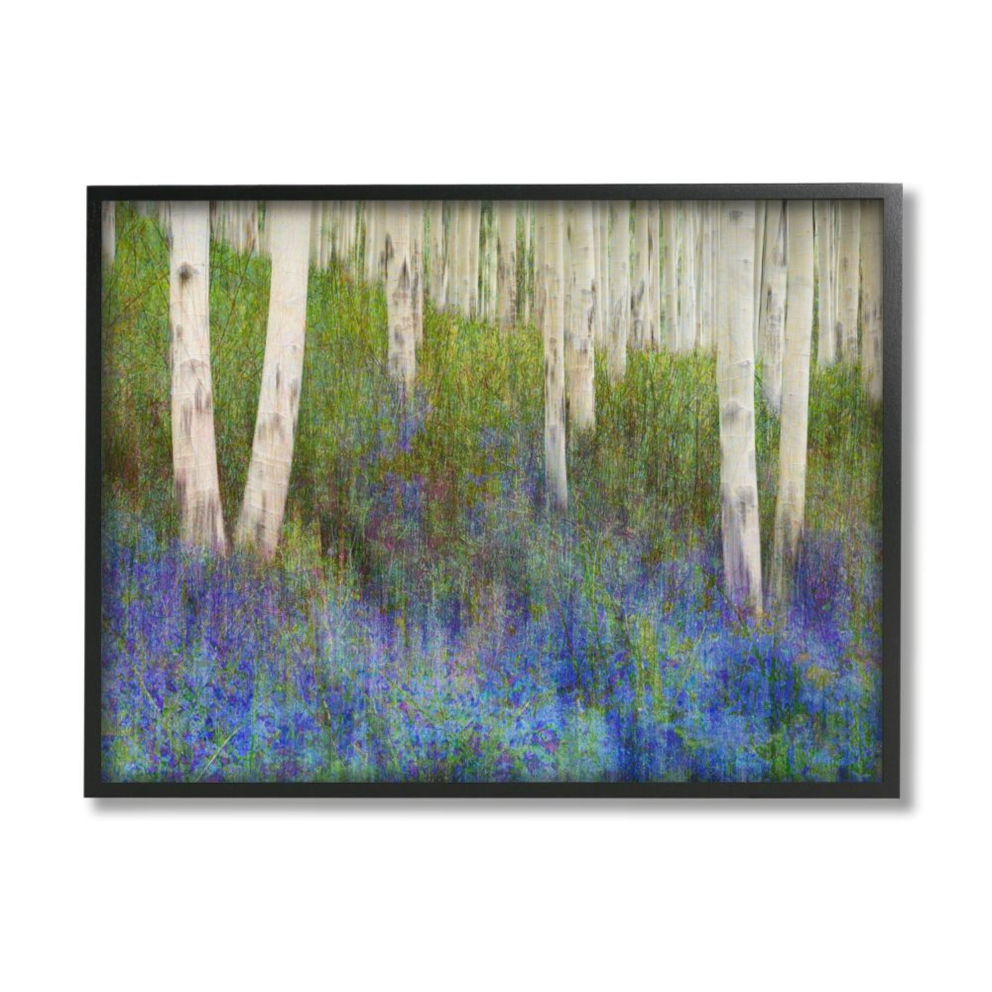 Stupell Industries Lavender Field with Birch Trees Green Purple Painting Design by Chris Vest