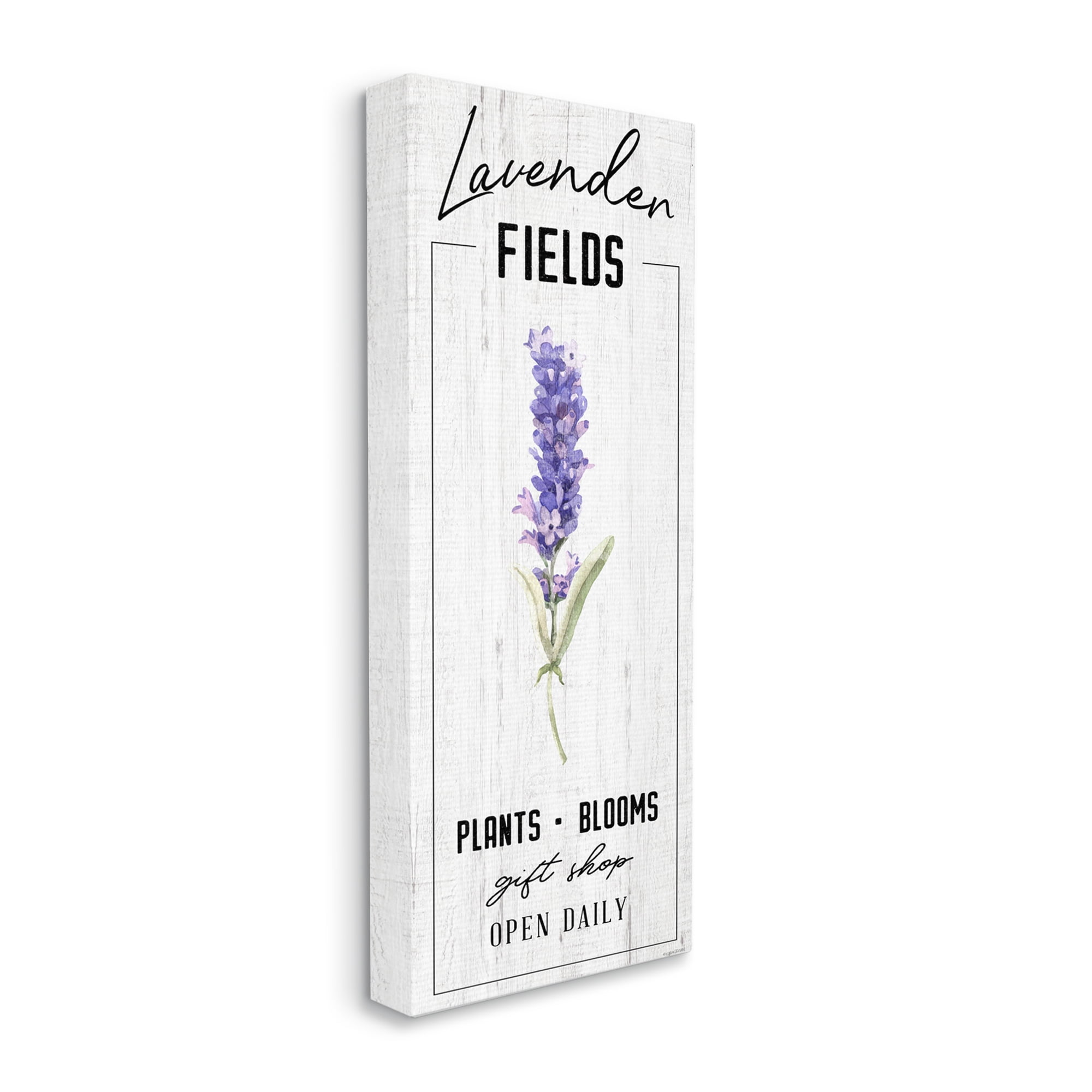 Stupell Industries Lavender Fields Purple Farm Florals Gift Shop Sign, 10 x 24, Designed by Kyra Brown