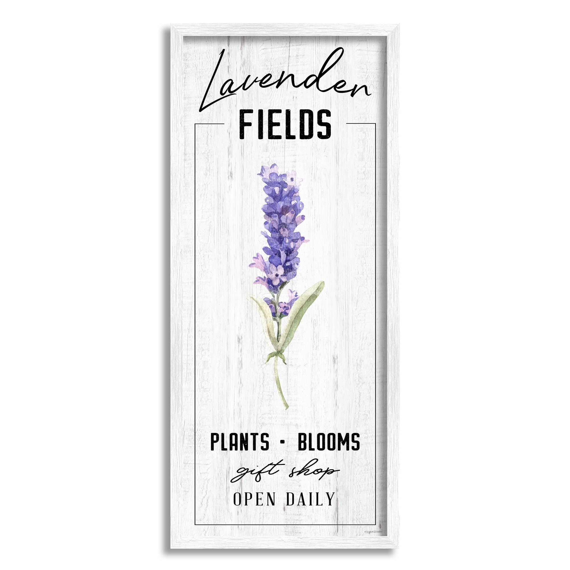 Stupell Industries Lavender Fields Purple Farm Florals Gift Shop Sign, 13 x 30, Designed by Kyra Brown