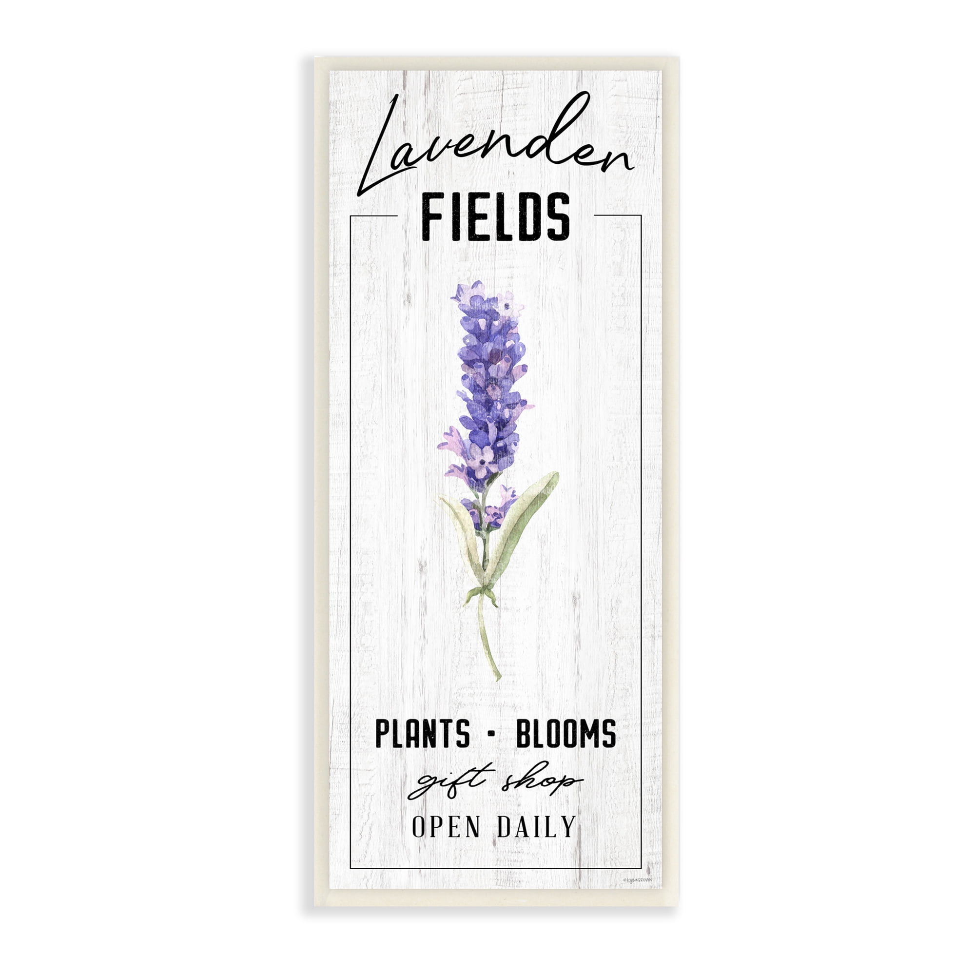 Stupell Industries Lavender Fields Purple Farm Florals Gift Shop Sign, 7 x 17, Designed by Kyra Brown