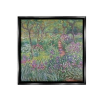 Stupell Industries Lavender Garden Path Landscape Painting Black Floater Framed Canvas Art Print Wall Art, 18 x 18