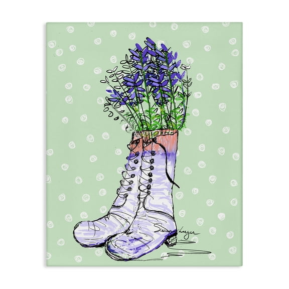 Stupell Industries Lavender Herb Boots Canvas Wall Art design by Susan Lugar, 30 x 24