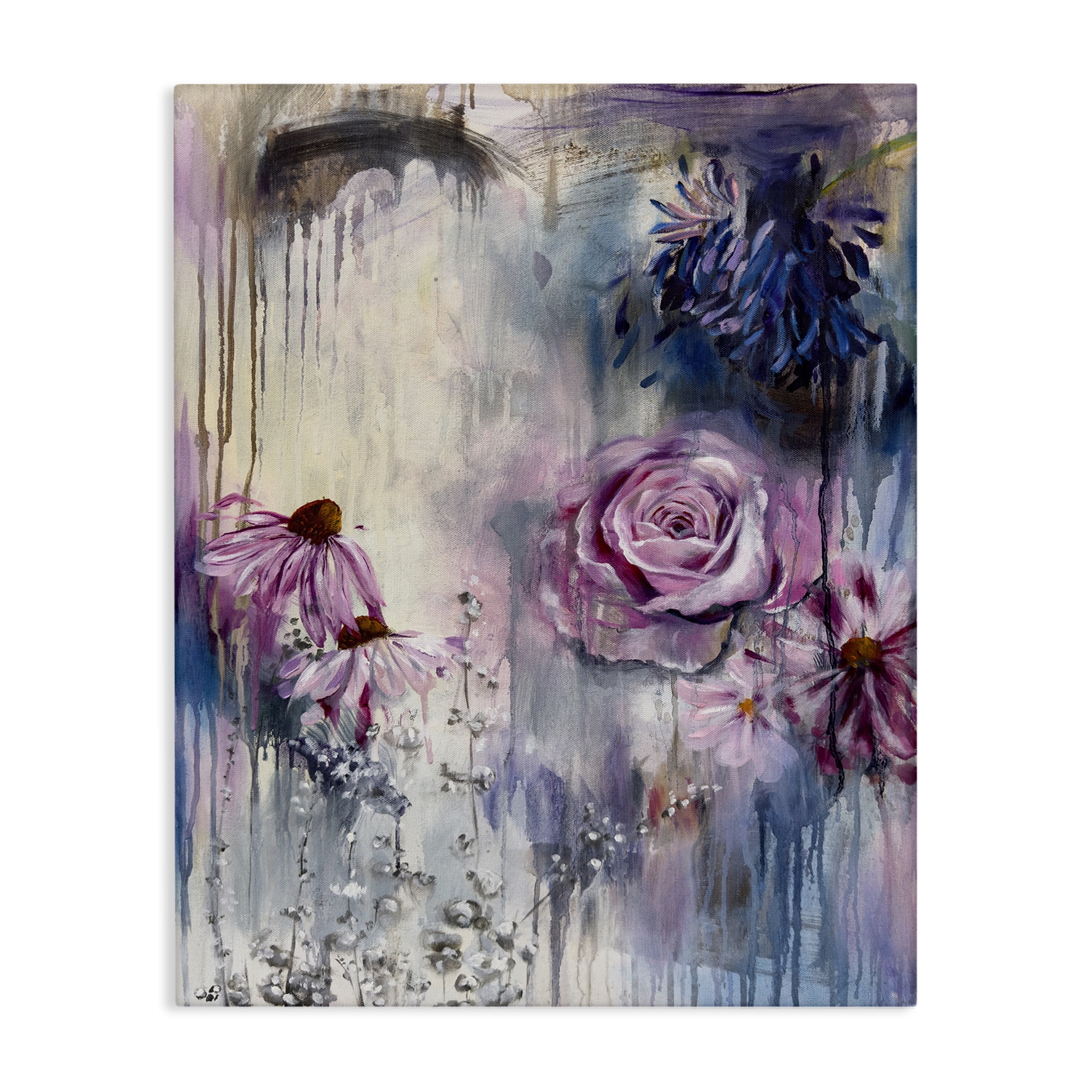 Stupell Industries Lavender Light Blossoms Abstract Painting Wrapped Canvas Art Print Wall Art, 24 x 30