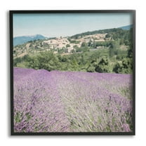 Stupell Industries Lavender Meadow Landscape Nature Painting Black Framed Art Print Wall Art, 12 x 12
