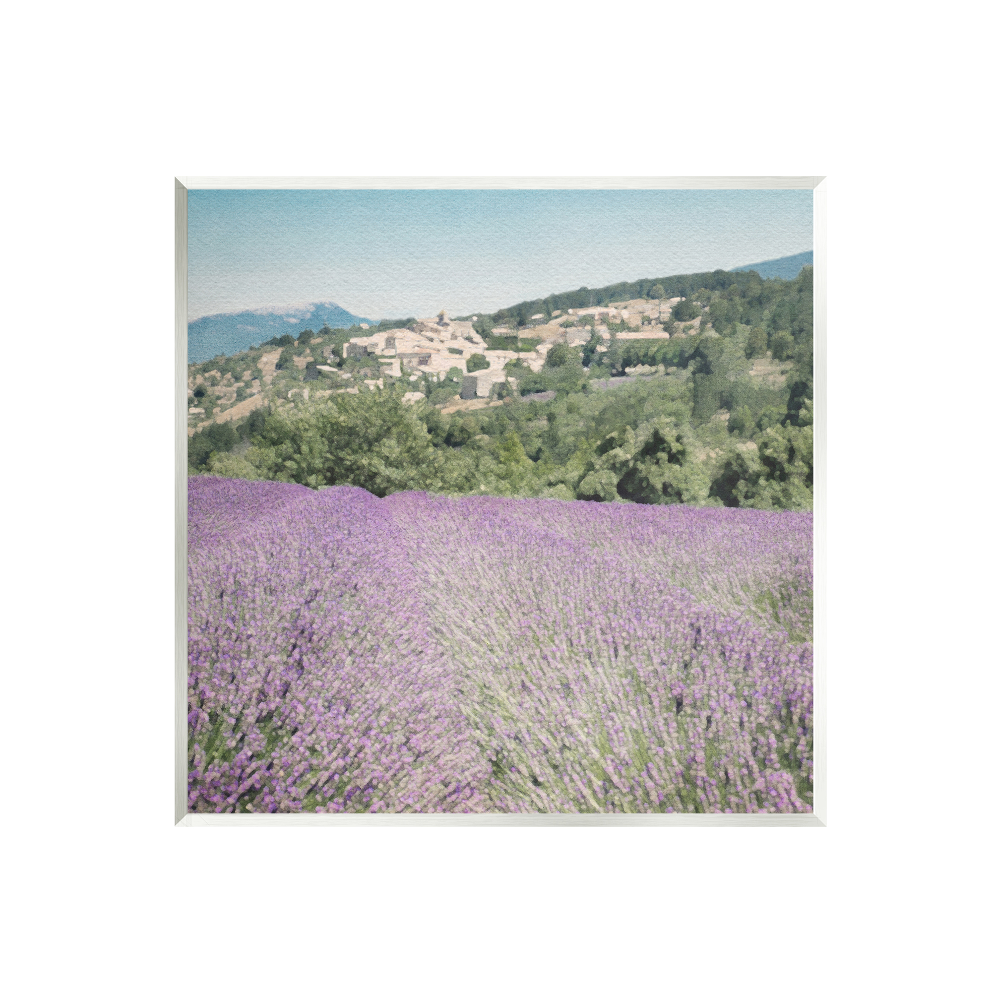 Stupell Industries Lavender Meadow Landscape Nature Painting Unframed Art Print Wall Art, 12 x 12