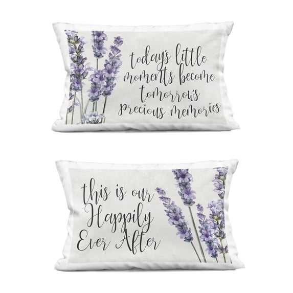 Stupell Industries Lavender Moments Sentiments 2 Piece Decorative Printed Throw Pillow Set, design by Kim Allen