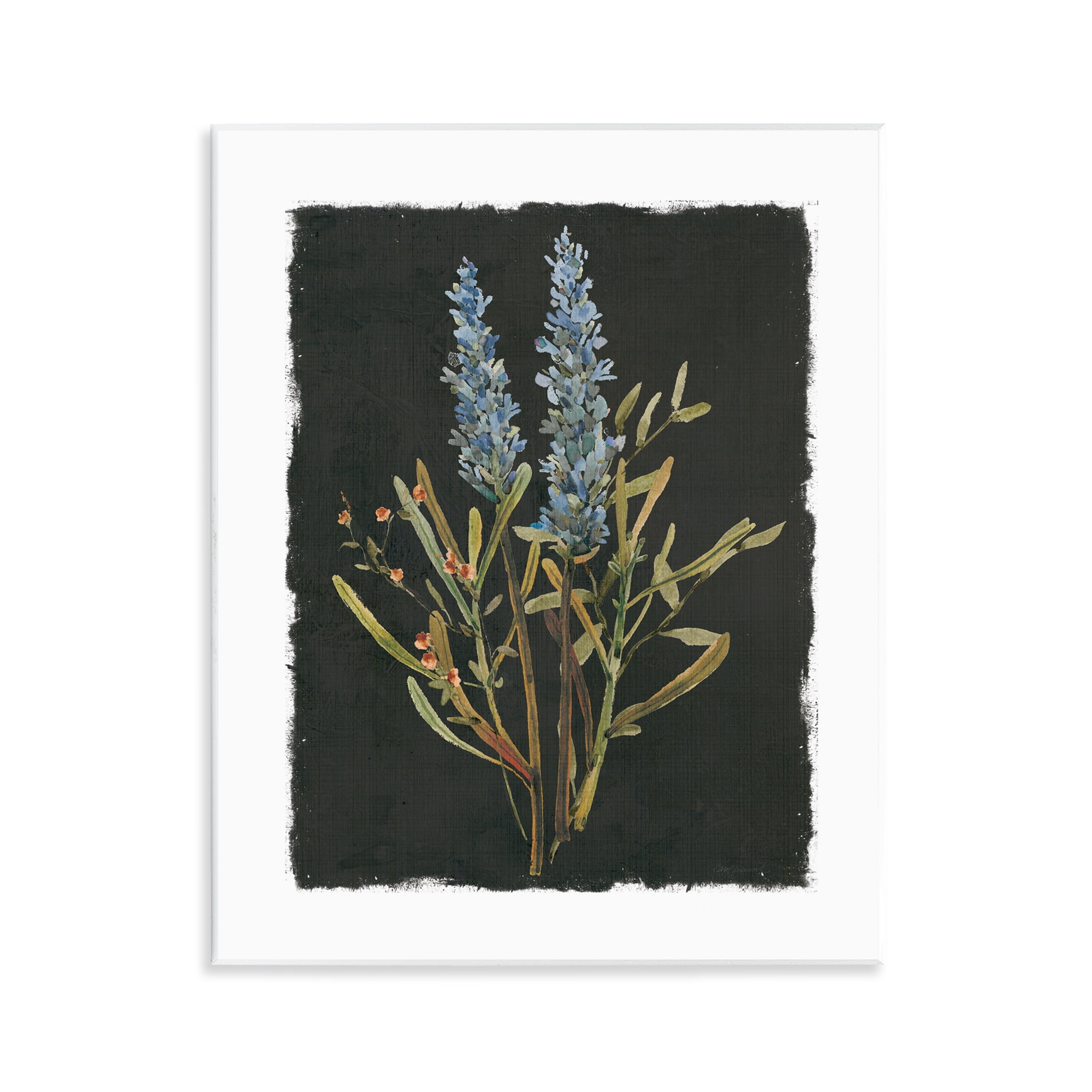 Stupell Industries Lavender Sprigs on Dark Background Wall Plaque Art, design by Carol Robinson