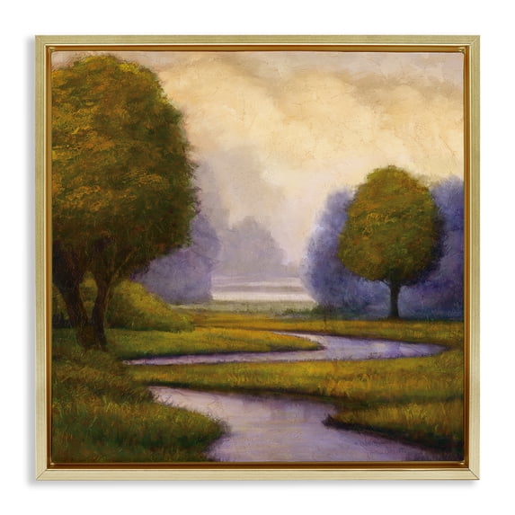Stupell Industries Traditional Lavender Sunrise Landscape Gold Floating Frame Canvas Art, 18 x 18, by Gregory Williams