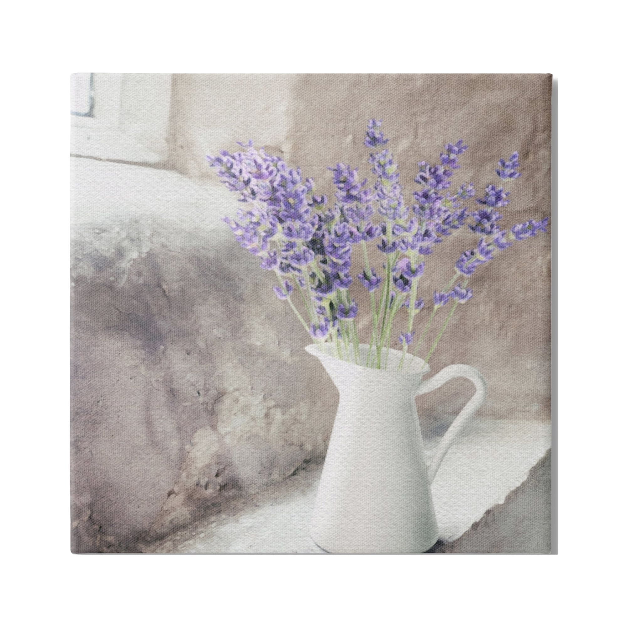 Stupell Industries Lavender Vase in Window Botanical & Floral Painting Gallery Wrapped Canvas Print Wall Art, 30 x 30