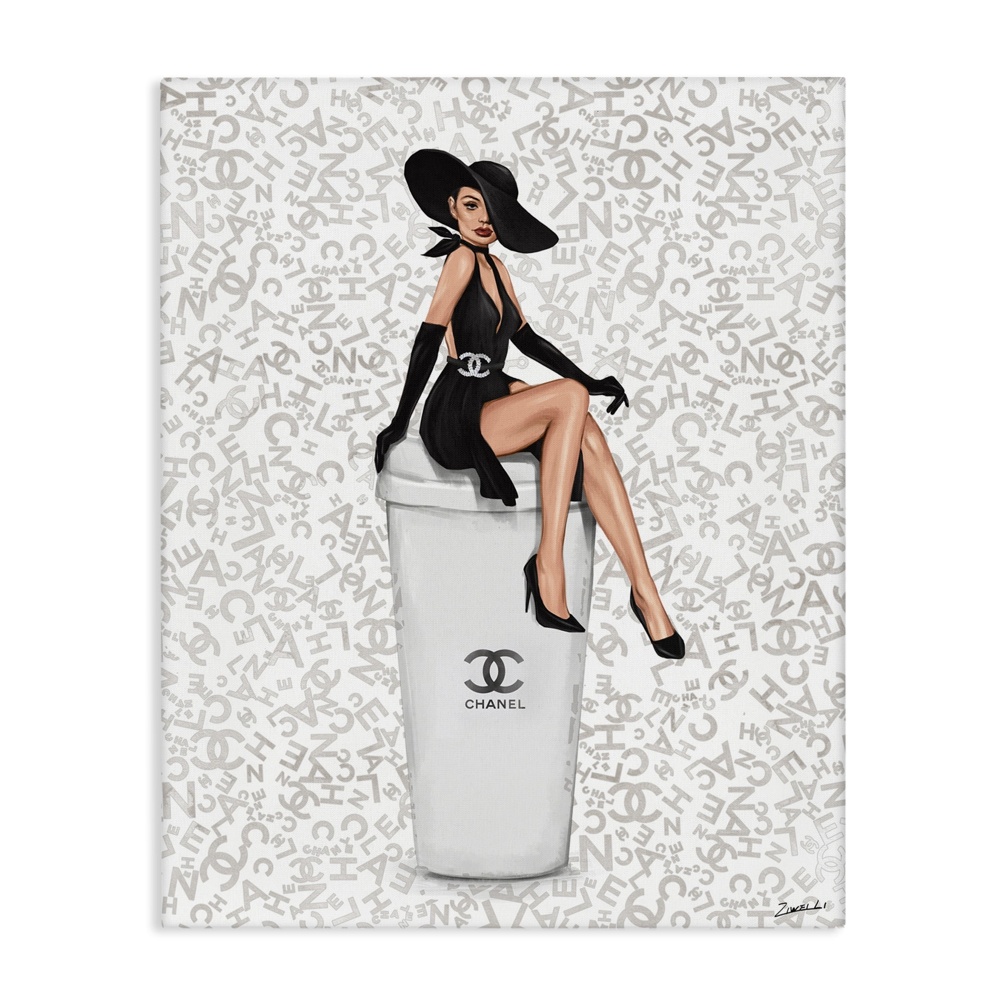 Stupell Industries Lavish Woman & Coffee Beauty & Fashion Painting Gallery Wrapped Canvas Art Print Wall Art, 16 x 20