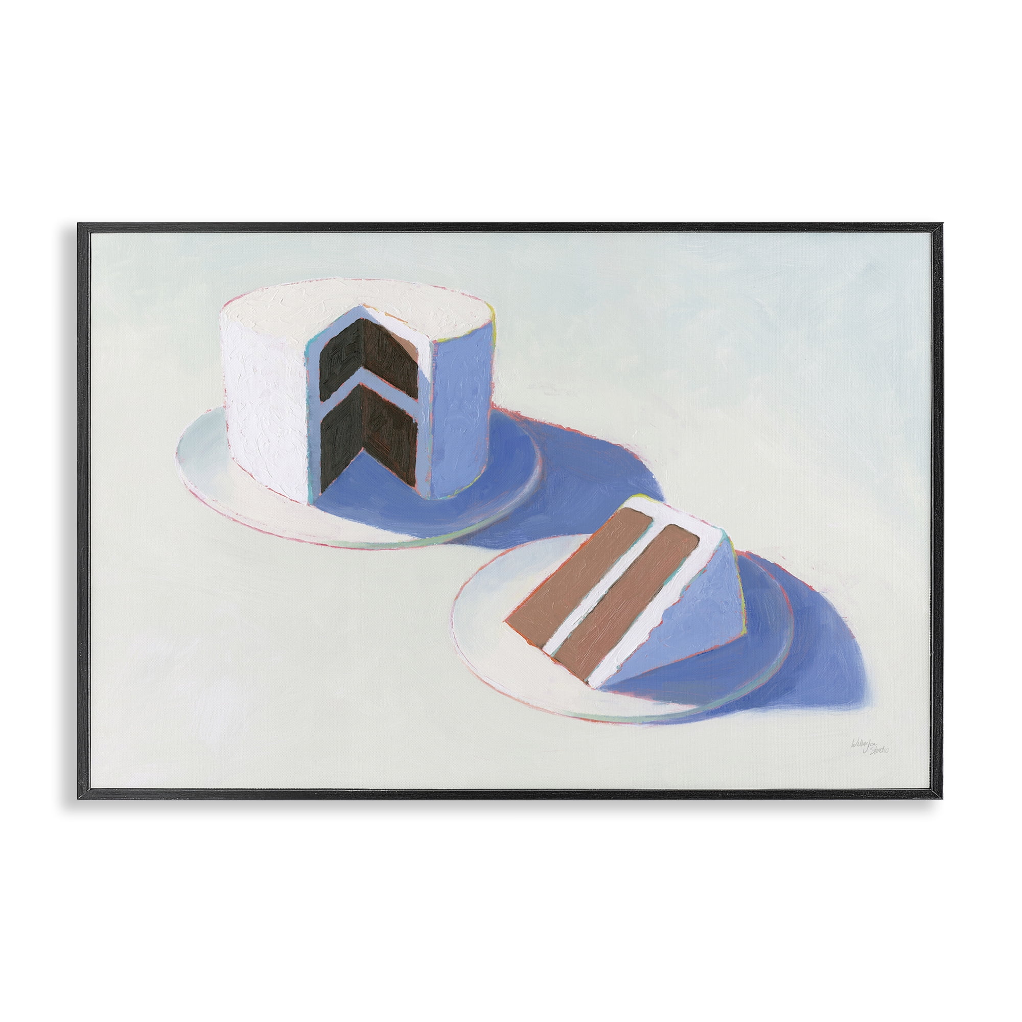 Stupell Industries Layer Cake Dessert Food & Beverage Painting Black Framed Art Print Wall Art, 18 x 12