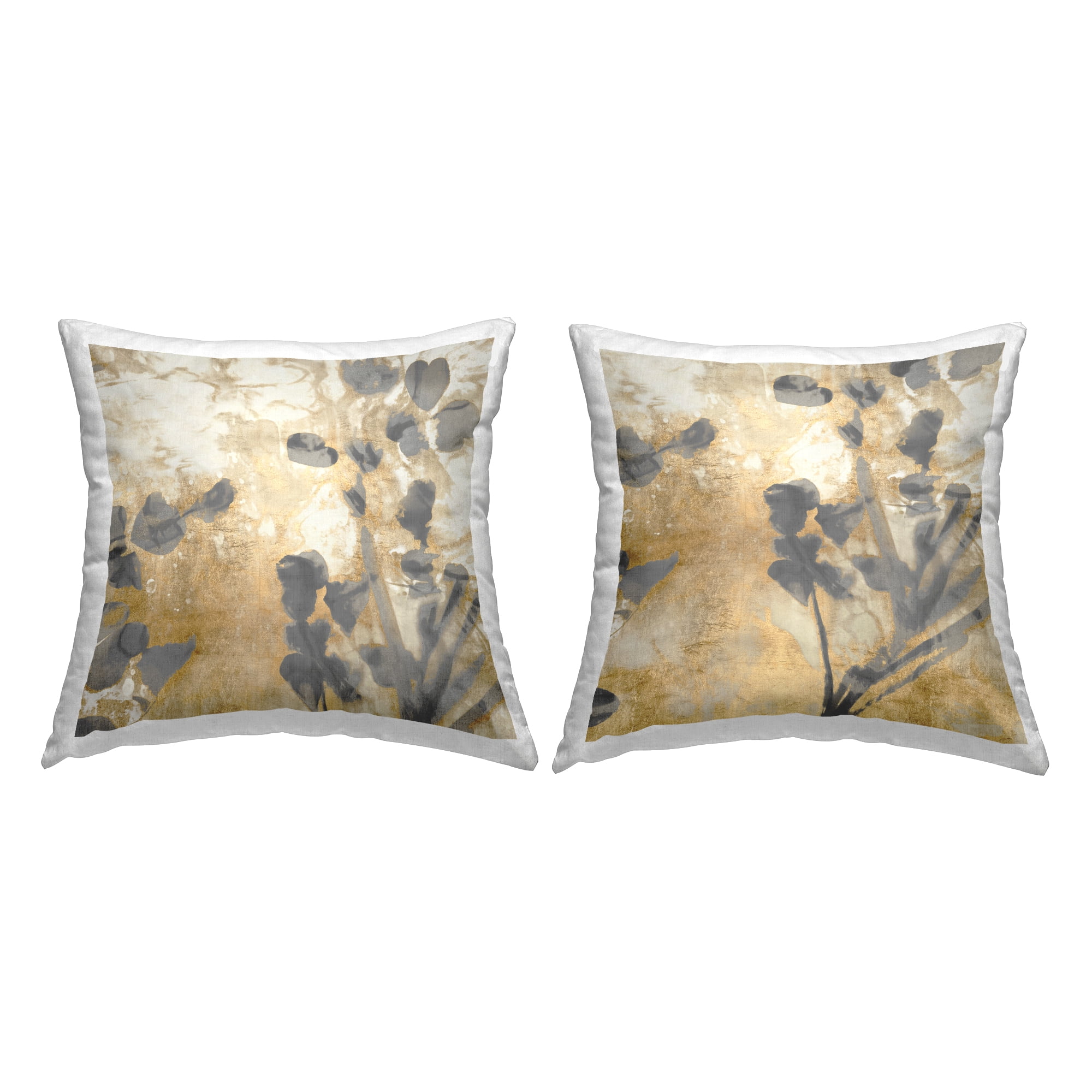 Stupell Industries Layered Abstract Botanical Sprigs Printed Throw Pillow Design by Danielle Carson (Set of 2)