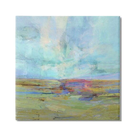 Stupell Industries Layered Abstract Grassland Scene Luminous Blue Sky Painting Gallery Wrapped Canvas Print Wall Art, Design by Michael Tienhaara