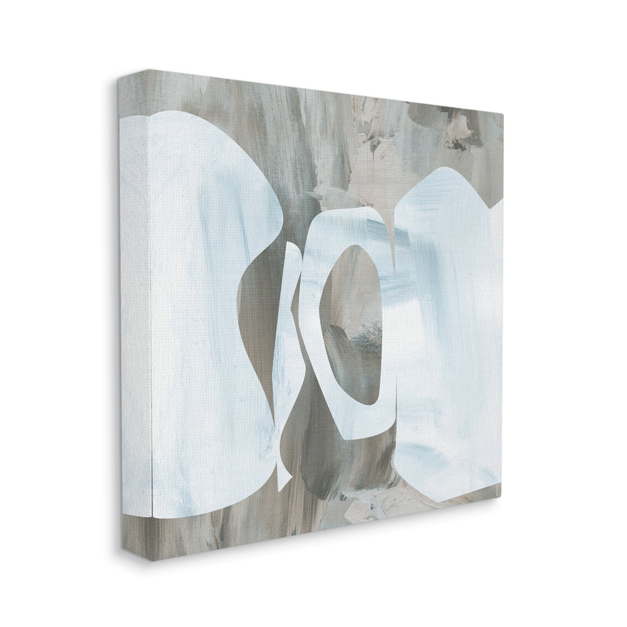 Stupell Industries Layered Abstract Shapes Grey Blue Brushstrokes,36 x 36,Designed by Melissa Wang