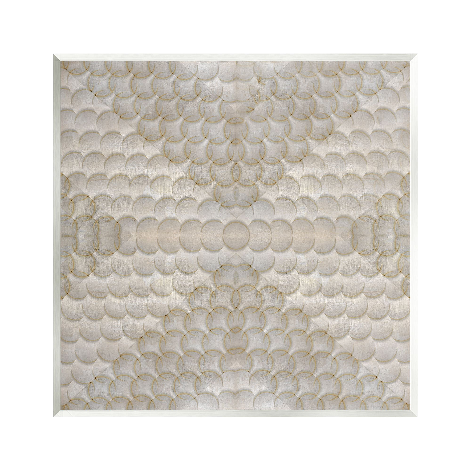 Stupell Industries Layered Beige Geometric Circles Abstract Painting Unframed Art Print Wall Art, 12 x 12