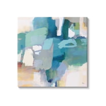 Stupell Industries Layered Blue Paint Strokes Dense Abstract Painting Painting Gallery Wrapped Canvas Print Wall Art, Design by Lisa Ridgers
