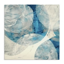 Stupell Industries Layered Blue Spheres Abstract Painting Gallery Wrapped Canvas Art Print Wall Art, 17 x 17