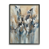Stupell Industries Layered Botanical Abstract Drip Painting Black Framed Art Print Wall Art, Design by K. Nari