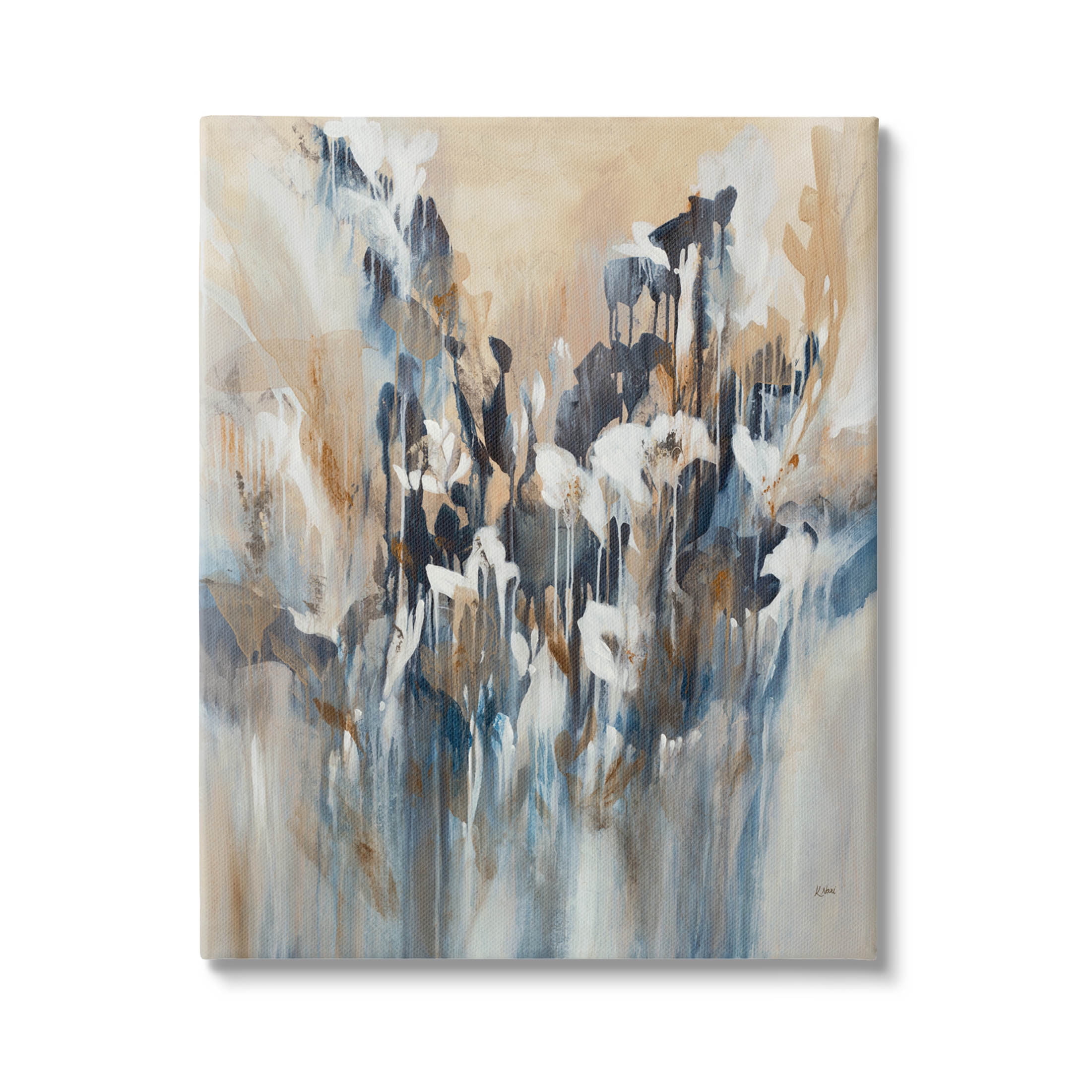 Stupell Industries Layered Botanical Abstract Drip Painting Gallery Wrapped Canvas Print Wall Art, Design by K. Nari