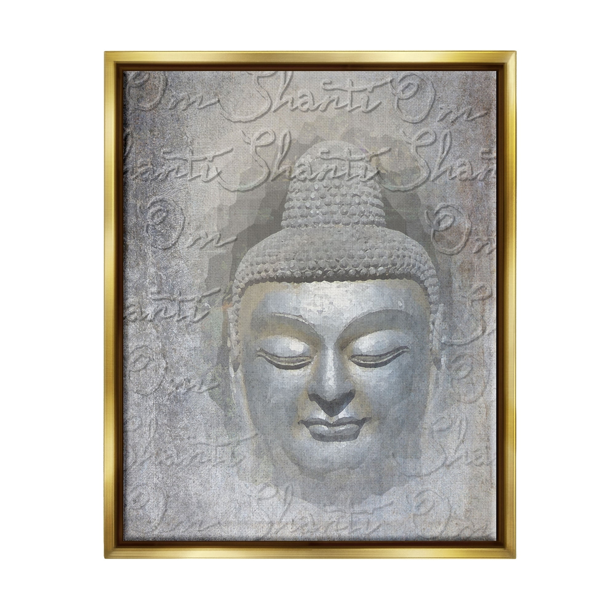 Stupell Industries Layered Buddha Spiritual Words Script Om Shanti - Main Image