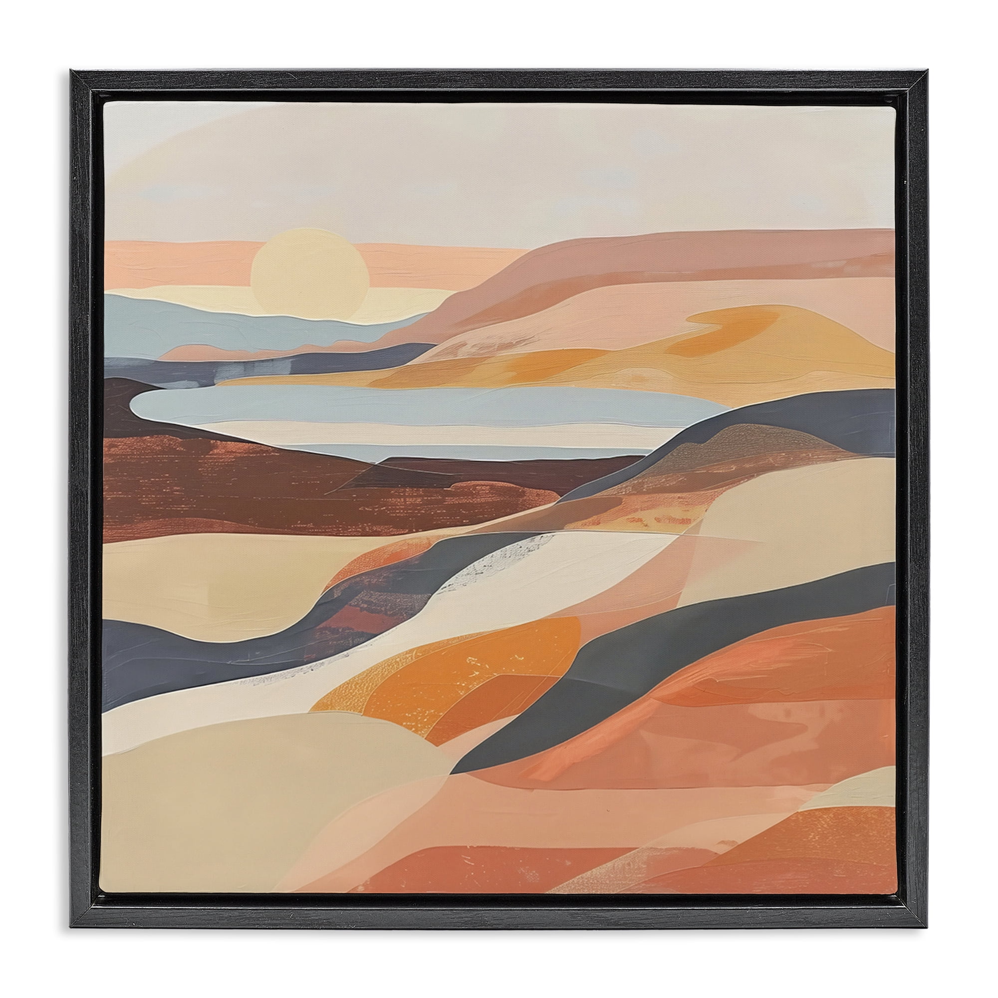 Stupell Industries Layered Canyon Hills Landscape & Nature Painting Black Floater Framed Canvas Art Print Wall Art, 25 x 25