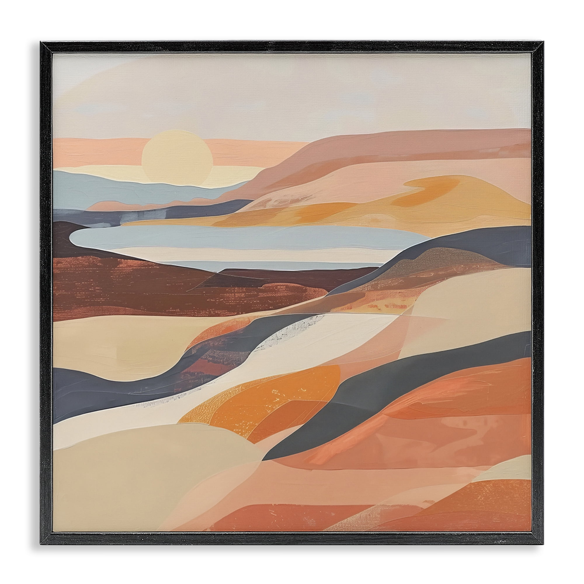 Stupell Industries Layered Canyon Hills Landscape & Nature Painting Black Framed Art Print Wall Art, 24 x 24