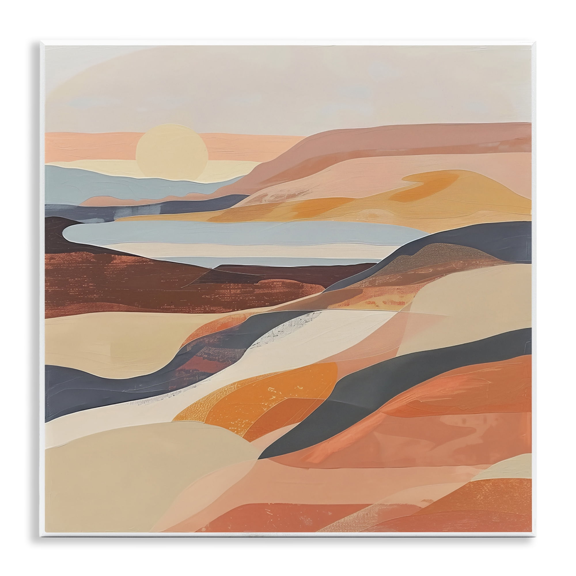 Stupell Industries Layered Canyon Hills Landscape & Nature Painting Unframed Art Print Wall Art, 12 x 12