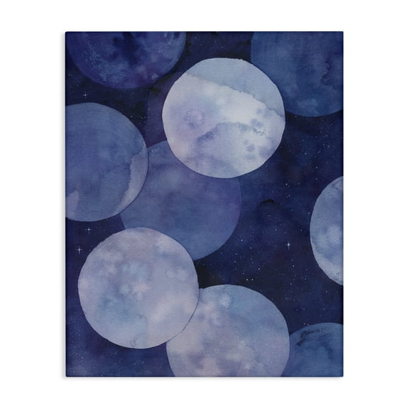 Stupell Industries Layered Circles in Space Abstract Painting Gallery Wrapped Canvas Art Print Wall Art, 16 x 20
