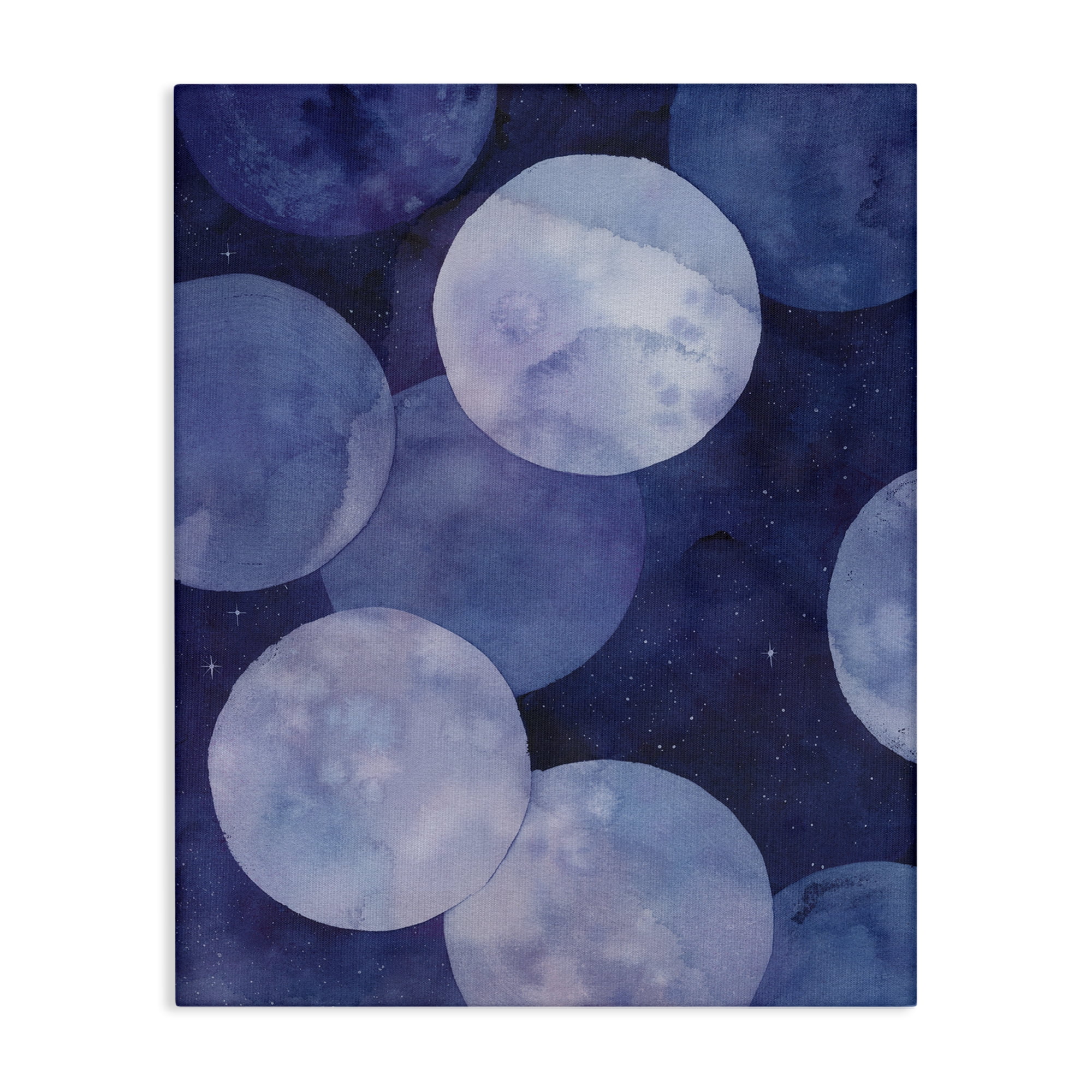 Stupell Industries Layered Circles in Space Abstract Painting Gallery Wrapped Canvas Art Print Wall Art, 36 x 48
