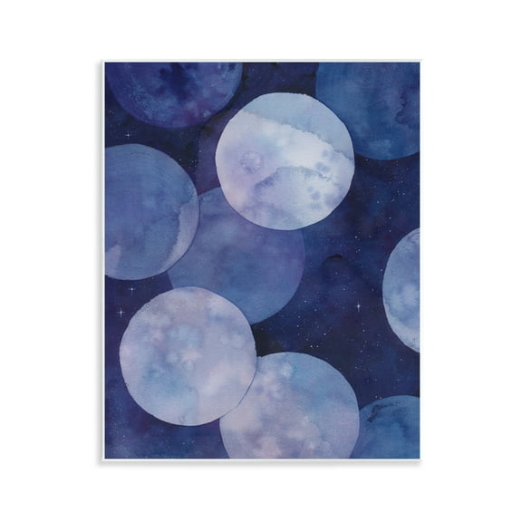 Stupell Industries Layered Circles in Space Abstract Painting Unframed Art Print Wall Art, 11 x 14