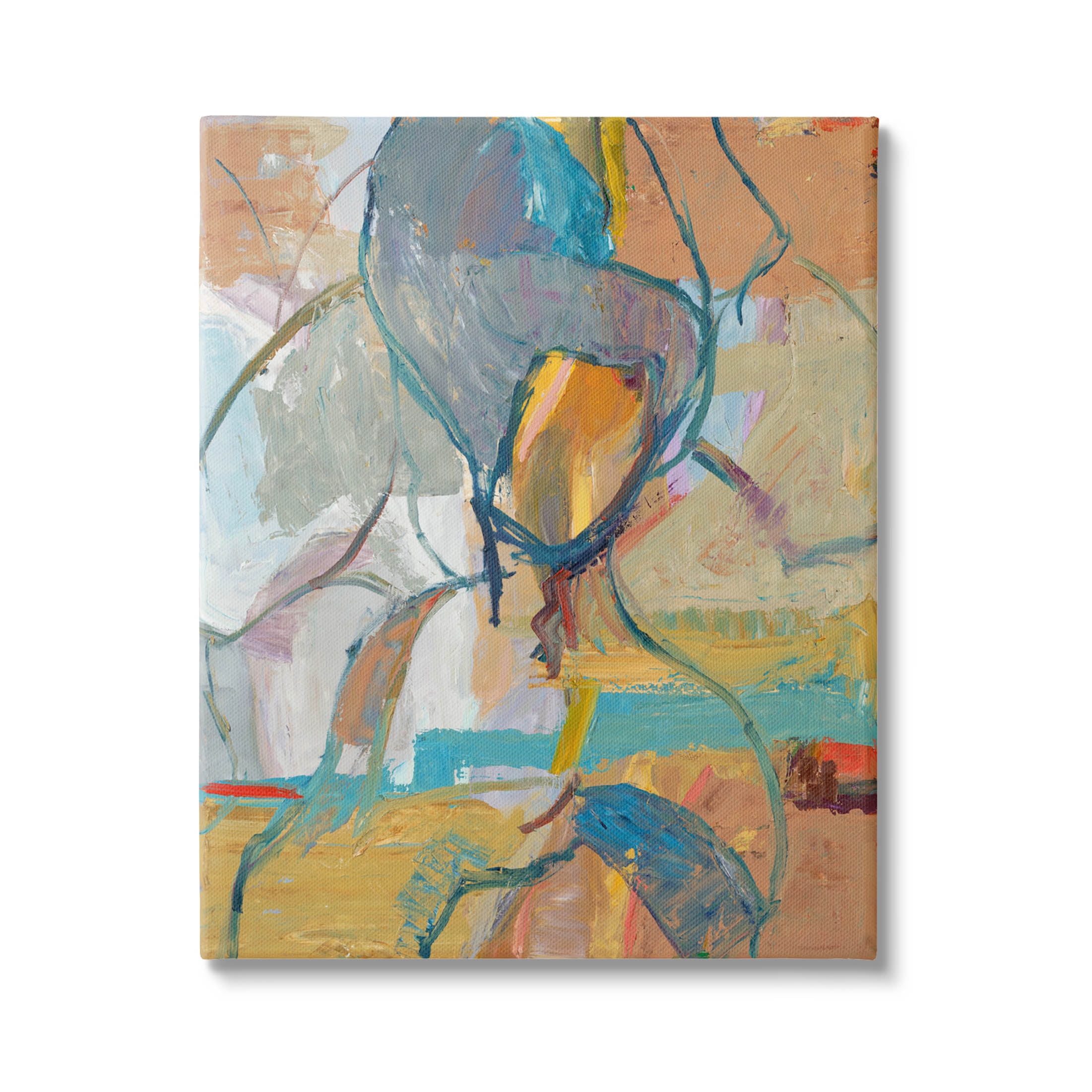 Stupell Industries Layered Conceptual Abstract Shapes Painting Gallery Wrapped Canvas Print Wall Art, Design by Third and Wall