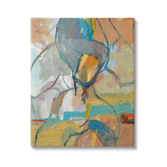 Stupell Industries Layered Conceptual Abstract Shapes Painting Gallery Wrapped Canvas Print Wall Art, Design by Third and Wall